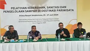 Dispar Kabupaten Sukabumi gelar pelatihan kebersihan lingkungan, sanitasi dan pengelolaan sampah bagi 40 pengelola destinasi wisata. (Sumber : Istimewa)