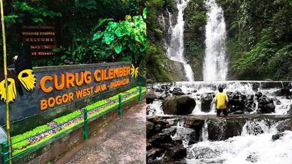 Curug Cilember merupakan salah satu destinasi wisata alam yang paling populer di Bogor. (Sumber : Instagram/@binn_1407/@richie_kevin).