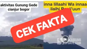 Cek Fakta. Viral Video dengan Klaim Ada Letusan Gunung Gede dan Erupsi Keluarkan Asap Tebal Mengepul. (Sumber : Ist)