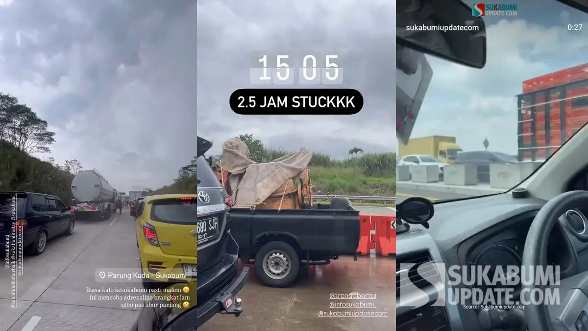 Postingan netizen macet ke sukabumi, libur panjang paskah 2025 (Sumber 
: dok warganet)