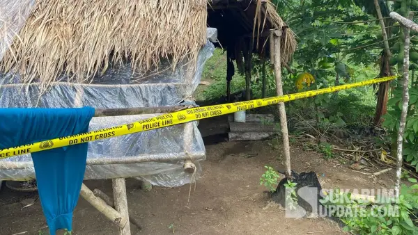 TKP petani terkena peluru nyasar di Desa Sumberjaya, Kecamatan Tegalbuleud, Kabupaten Sukabumi, (23/4/2025). (Sumber Foto: Istimewa)
