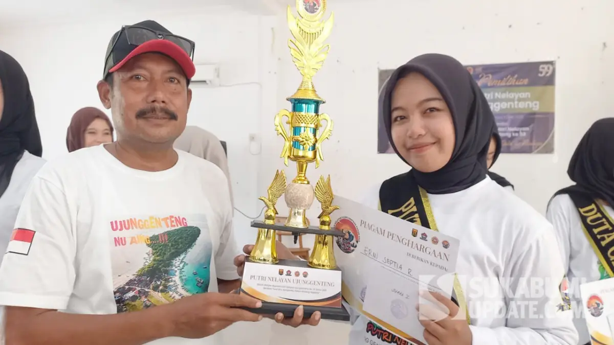 Erni Septia R juara putri nelayan ujunggenteng Sukabumi 2025 | Foto : Ragil Gilang