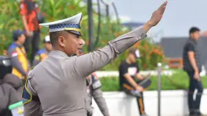 HUT Polri ke 79. Petugas kepolisian resort sukabumi kota saat bertugas (Sumber: dok tmc polres sukabumi kota)