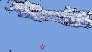 Parameter gempa dangkal di laut selatan Pangandaran Jabar, Senin (7/7/2025) (Sumber: bmkg)