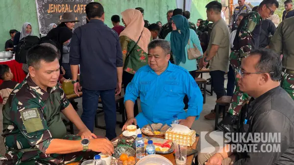 Panglima Komando Gabungan Wilayah Pertahanan (Pangkokabwilhan) I, Letjen Kunto Arief Wibowo dan Staf Ahli Bupati Sukabumi Jujun Junaedi | Foto : Turangga Anom