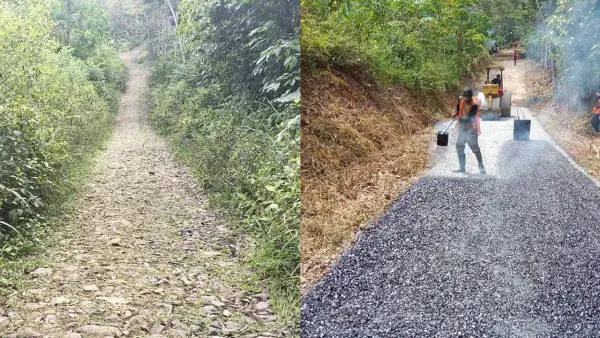 Pengaspalan jalan ruas Pasir Suren-Cikidang sepanjang 500 meter | Foto : Dok. UPTD PU Wil IV