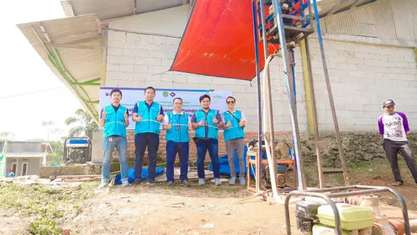 PLN Indonesia Power turut berkontribusi dalam pembangunan sumur bor di lokasi TMMD sebagai bagian dari upaya penyediaan akses air bersih bagi masyarakat desa di Sukabumi | Foto : Dok. PLN IP