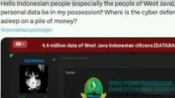 Unggahan akun digitalghostt yang mengklaim meretas data pribadi warga Jabar (Sumber: platform x)