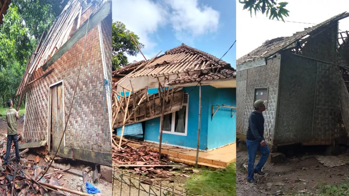Tiga Rumah di Ciracap Ambruk Diterjang Hujan Deras dan Angin Kencang