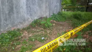 Lokasi penemuan mayat di Kampung Babakan Gumelar RT 03/23 Kelurahan/Kecamatan Palabuhanratu, Kabupaten Sukabumi, Selasa (29/7/2025). | Foto: SU/Ilyas Supendi