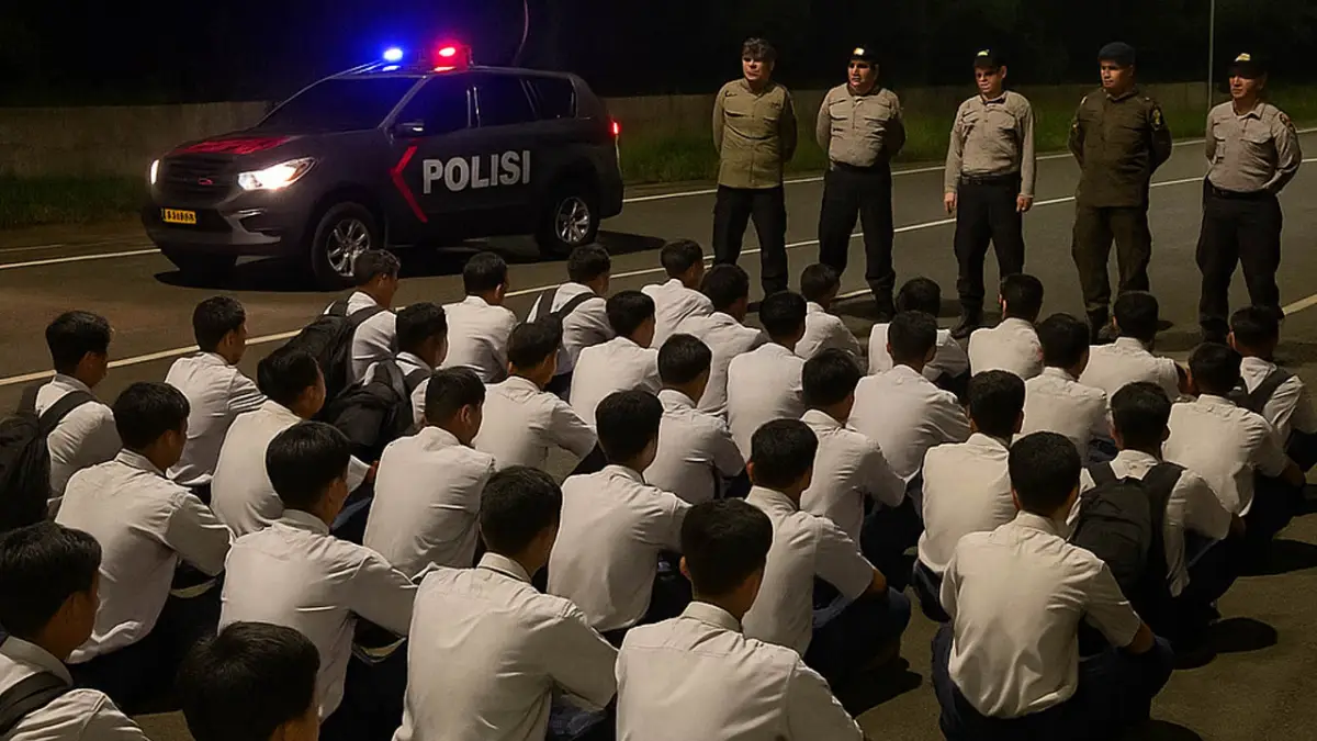 Diduga Hendak Tawuran, 53 Pelajar SMK Sukabumi Diangkut Polisi di Simpang Tol Cigombong
