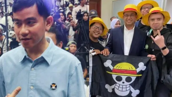 Foto lawas Gibran dan Anies saat kampanye pilpres 2024 kembali diposting warganet, ditengah heboh agustan 2025 dan bendera one piece (Sumber: dok warganet)
