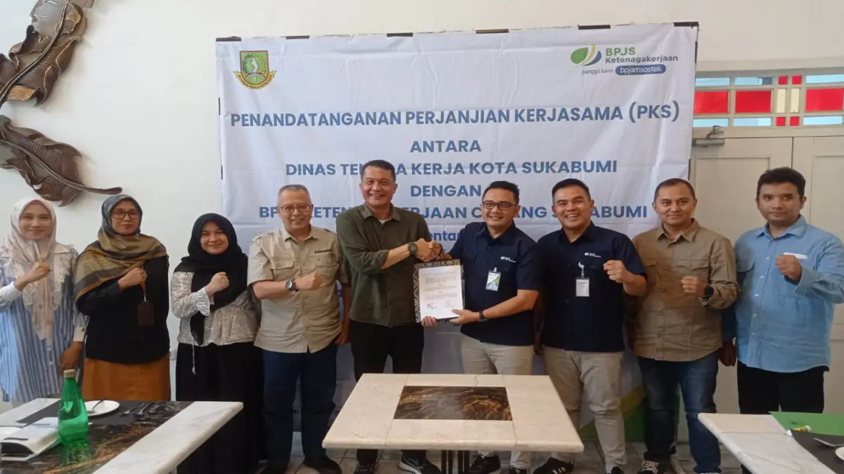 Lindungi Pekerja Rentan, BPJS Ketenagakerjaan Sukabumi-Disnaker Tandatangani PKS