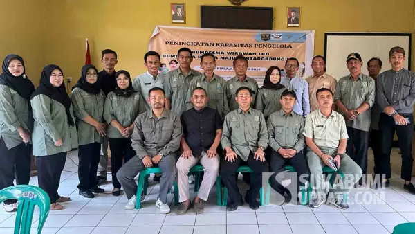 Kegiatan peningkatan kapasitas bagi pengelola BUMDesma Wirawan LKD Kecamatan Warungkiara pada 5 Agustus 2025 di Aula Kantor Kecamatan Warungkiara, Kabupaten Sukabumi. | Foto: Istimewa