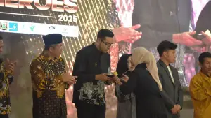 Wakil Wali Kota Sukabumi, Bobby Maulana saat menghadiri Sukabumi Heores dalam rangkaian ulang tahun Sukabumiupdate.com ke-9 di Auditorium Nusa Putra University | Foto : Dokpim
