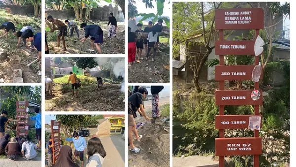 Kerja Bakti Warga dan Plang Edukasi Sampah, Langkah Nyata Peduli Lingkungan dari Mahasiswa KKN Nusa Putra (Sumber : Istimewa.).