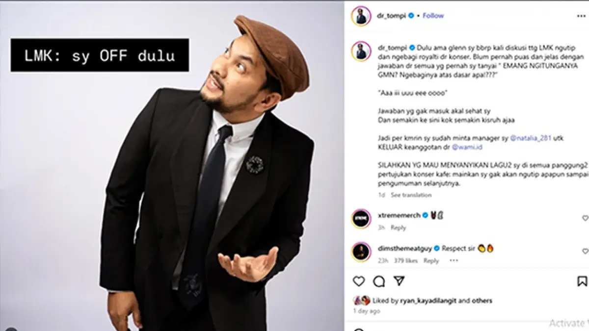 Tompi Keluar dari WAMI, Protes Pembagian Royalti Tak Jelas!