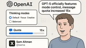 Ilustrasi - OpenAI baru saja menghadirkan pembaruan penting untuk GPT-5 dengan memperkenalkan fitur pemilihan mode berpikir terbaru. (Sumber : AI/ChatGPT).