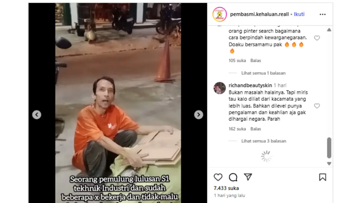 Kisah Adi Kusuma, sarjana yang jadi pencari rongsok