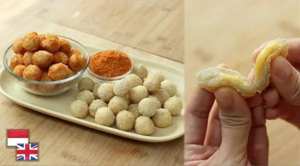 Cimol isi keju cemilan murah dan praktis yang bisa dibuat dirumah (Sumber : Youtube /@devinahermawan)