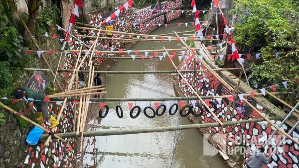 Sungai Cisuda di Kampung Harempoy, Rt 05/10, Kelurahan Subangjaya, Kecamatan Cikole, Kota Sukabumi (Sumber: su/awal)
