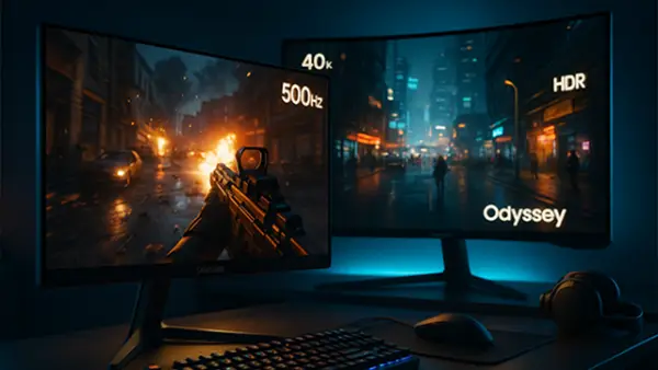 Ilustrasi - Samsung Rilis Monitor Gaming Odyssey Terbaru: OLED G6 500Hz & G7 Ukuran Jumbo! (Sumber : AI/ChatGPT).