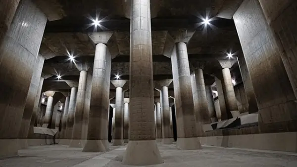 Dijuluki Kuil Bawah Tanah ini merupakan sistem drainase bawah tanah terbesar di dunia dan bukti Jepang dalam hal teknologi pengendalian bencana yang luar biasa. (Sumber : Instagram/@saitama.japan.official)