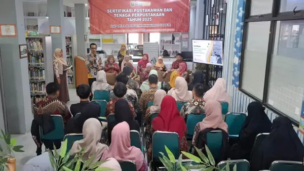 Dinas Kearsipan dan Perpustakaan (Diarpus) Kabupaten Sukabumi melaksanakan uji sertifikasi bagi 30 pustakawan dan tenaga perpustakaan pada 14–15 Agustus 2025 | Foto : Dok. Diarpus