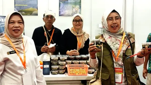 Petani aren sekaligus penyintas bencana pergerakan tanah di Cisolok Kabupaten Sukabumi hadiri EDRR JIExpo (Sumber: dok MAI)