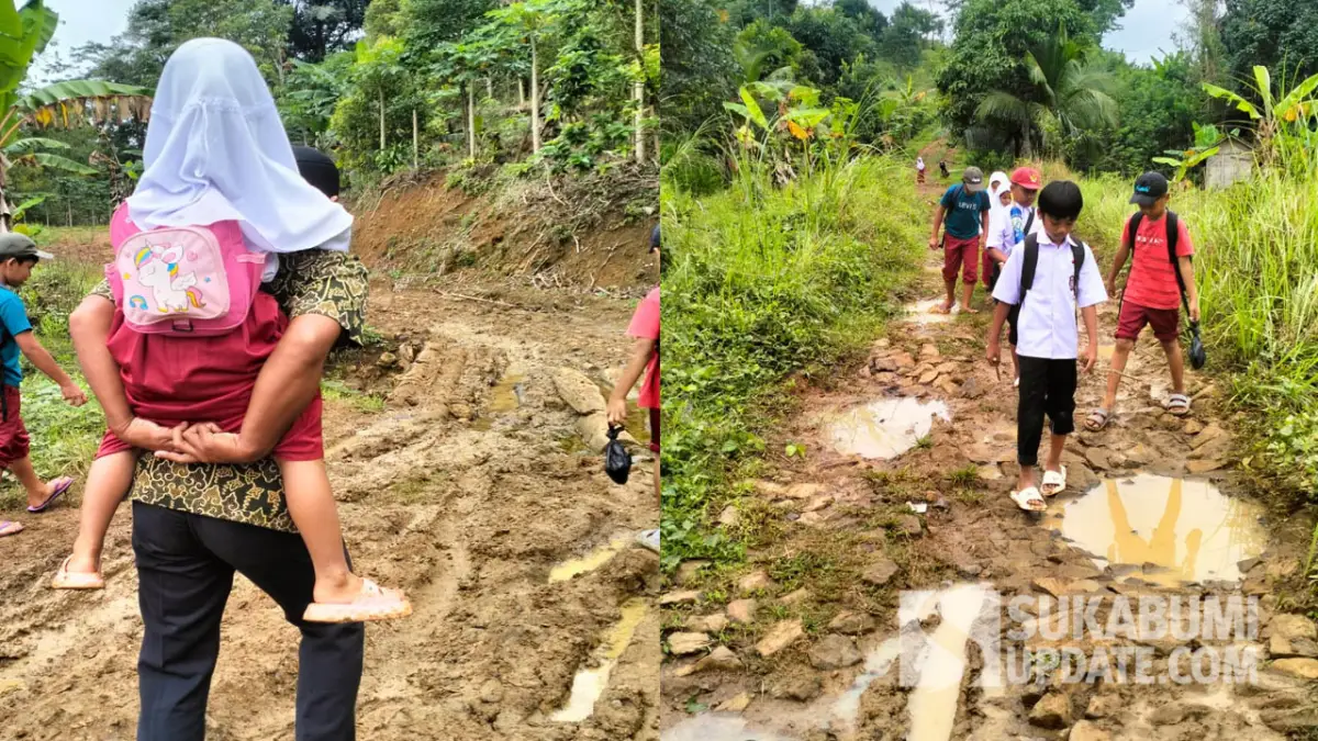 Puluhan Siswa Setiap Hari Tempuh Jalan Rusak Bangbayang Sukabumi: 20 Tahun Tak Tersentuh Aspal
