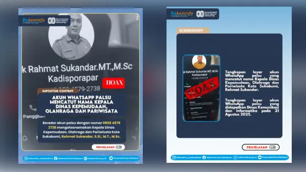Baru dilantik jadi Kadispora, nama dan foto mantan Kadis Kominfo Kota Sukabumi Rahmat Sukandar dicatut pelaku penipuan (Sumber: diskominfo kota sukabumi)