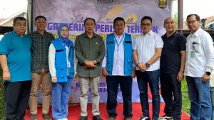 Foto bersama dalam peluncuran Agen Perisai BPJS Ketenagakerjaan Sukabumi pada Sabtu (23/8/2025). | Foto: Istimewa