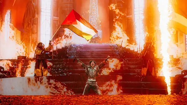 Bring Me The Horizon Saat Tampil Reading Festival, Terlihat Bendera Palestina Berkibar di Lagu Throne (Sumber : Instagram/@bringmethehorizon).