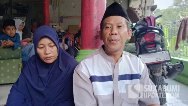 Orang tua Nadira (1 tahun) Syamsudin dan Ibu Neng Diah | Foto : Ilyas Supendi