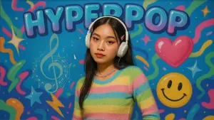 Ilustrasi -  Usai ledakan popularitasnya saat pandemi, gelombang hyperpop murni seolah meredup. Namun, para ahli justru berpendapat bahwa genre ini tidak mati ia hanya berevolusi. (Sumber : AI/ChatGPT)