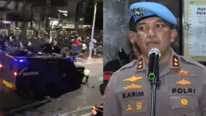 Tujuh anggota Brimob diperiksa Propam usai insiden tragis yang merenggut nyawa driver ojol. (Sumber : X@berlianidris/Screenshot Youtube/@ BeritaSatu).