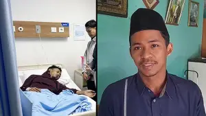Usman, saudara kembar Umar, meminta keadilan atas insiden yang menimpa kakaknya usai dipukuli aparat saat demo ricuh di Jakarta. (Sumber : Istimewa/Sukabumiupdate.com.).