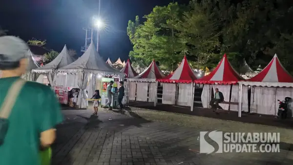 Kondisi sejumlah stand di Pasar rakyat dan UMKM di Palabuhanratu masih kosong | Ilyas Supendi