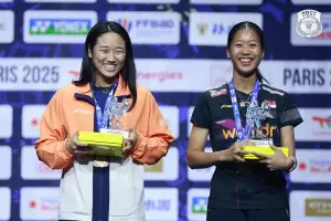 Putri Kusuma Wardani (Indonesia) dan An Seng Young (Korea Selatan) meraih gelar perunggu di ajang World Championship 2025. Sumber : Instagram/@badminton.ina)
