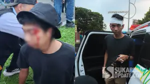 Dede Galib, seorang massa aksi 1 September 2025 Kota Sukabumi mengalami luka dikepala akibat terkena lemparan batu | Foto : Turangga Anom