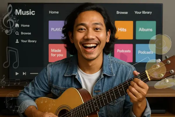 Mengapa musik indie menguasai Indonesia? Bongkar rahasia dominasi artis seperti Nadhif Basalamah, kekuatan komunitas & peran krusial platform digital.(Foto AI:ChatGPt/Canva)