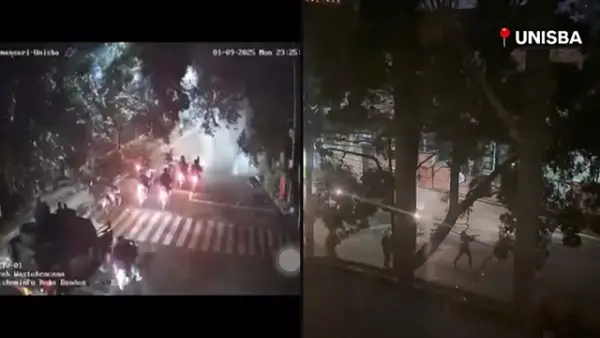 Potongan video bagaimana Kampus Unpas Tamansari dan Unisba Bandung diserang gas air mata serta peluru karet. (Sumber : Istimewa/Media Sosial X dan Instagram).