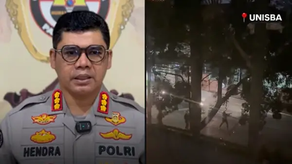 Polda Jabar akhirnya buka suara soal insiden mencekam di UNISBA & UNPAS. (Sumber : Screenshot YouTube/@ Kompas.com/CCTVIstimewamedsosX).
