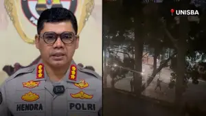 Polda Jabar akhirnya buka suara soal insiden mencekam di UNISBA & UNPAS. (Sumber : Screenshot YouTube/@ Kompas.com/CCTVIstimewamedsosX).
