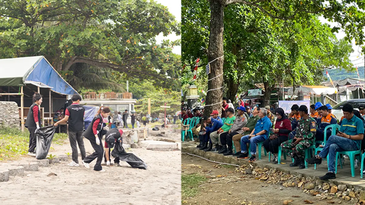 Beach Cleaning Day KKN Nusa Putra di Desa Citepus, Laut Bersih Sumber Kehidupan