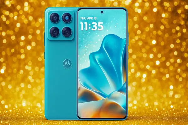 Motorola Edge 50 Fusion:HP mid-range dengan bodi eco-leather, layar P-OLED 120Hz (4500 nits), dan ketahanan IP68. Baterai 5200 mAh, performa tangguh, harga mulai Rp 3,8 jutaan. (Sumber Gambar: Canva)