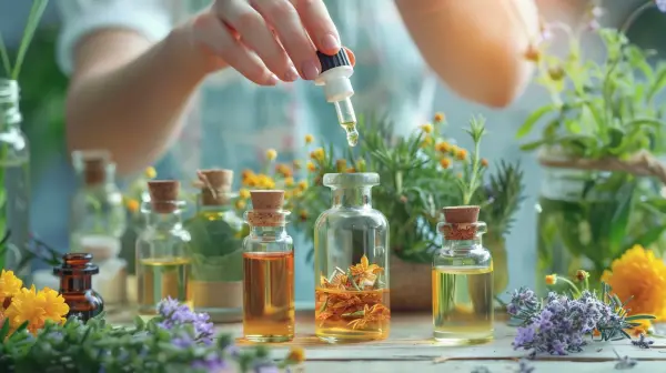 Ilustrasi Essential Oil aroma floral yang di ekstrak dari bunga-bungaan yang memberi kesan Lembut dan Menenangkan (Sumber : Freepik)