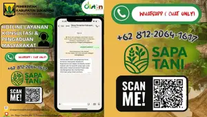 Aplikasi layanan Whatsapp SAPA Tani dari Dinas Pertanian Kabupaten Sukabumi | Foto : Flyer Distan