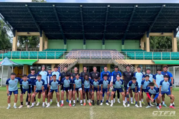 Skuad Taiwan melakukan persiapan di Surabaya untuk menghadapi timnas Indonesia di ajang FIFA Matchday. (Sumber :Web/ctfa.com.tw)