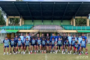 Skuad Taiwan melakukan persiapan di Surabaya untuk menghadapi timnas Indonesia di ajang FIFA Matchday. (Sumber :Web/ctfa.com.tw)